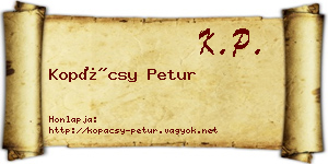 Kopácsy Petur névjegykártya
